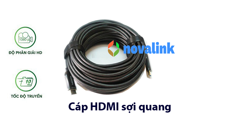 Cáp HDMI sợi quang dài 30m chính hãng Nova hình ảnh siêu nét NV-31012A